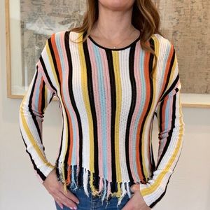 Multicolor striped knit boutique sweater S/M